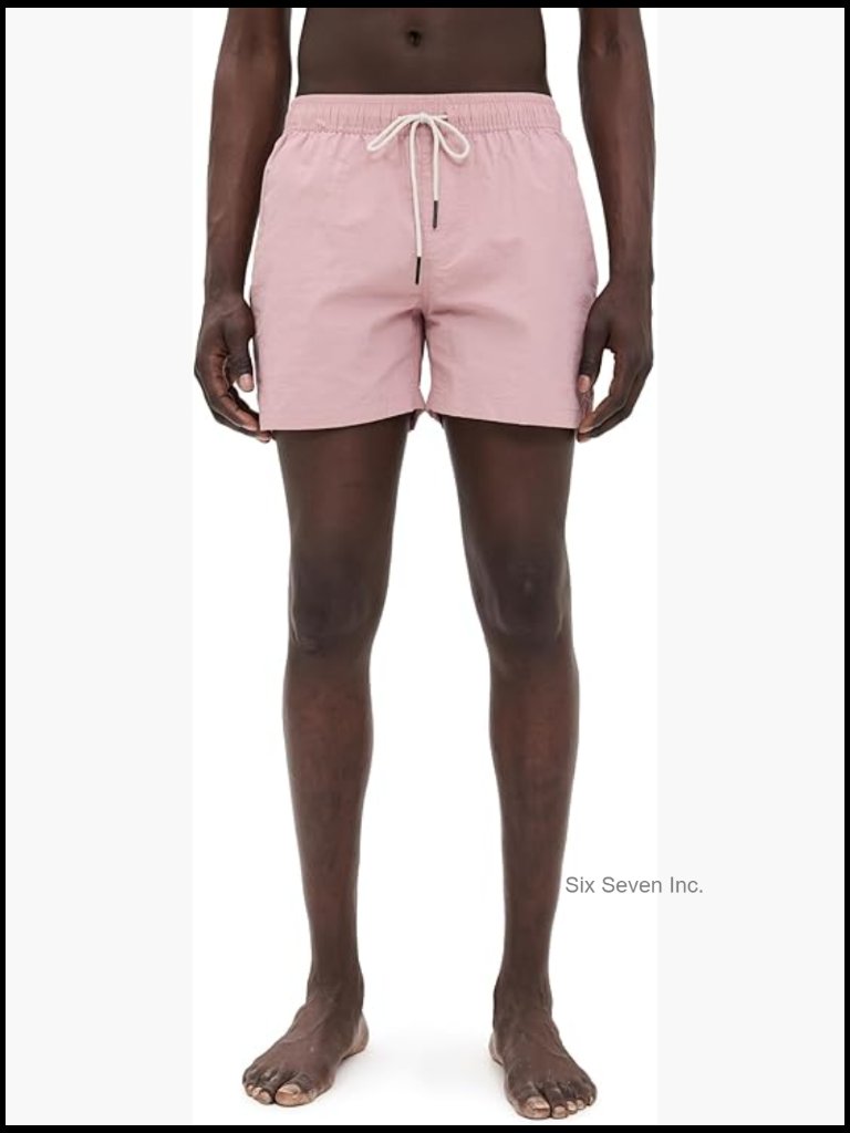 Nylon Swim Trunks 5" With Zip Pocket